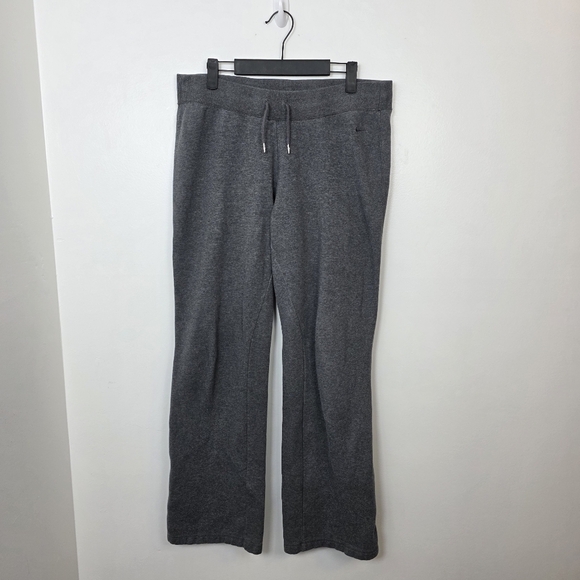 Nike Grey Drawstring Waist Wide Leg Athletic Fitness Sporty Sweatpants Size L - Picture 1 of 9
